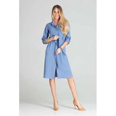 Dámské šaty M703 - Figl L-40 jeans-modrá Dámské šaty M703 - Figl L-40 jeans-modrá
