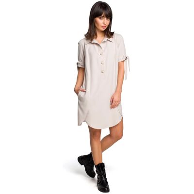 Dámské šaty B112 - BEwear béžová XXL Dámské šaty B112 - BEwear béžová XXL