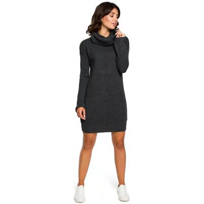 BeWear Pletené svetrové šaty BK010 - Moe UNI khaki BeWear Pletené svetrové šaty BK010 - Moe UNI khaki