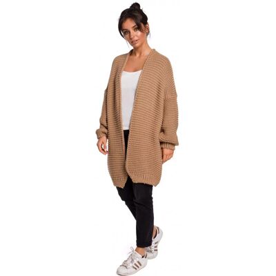 Dámský svetr nadměrné velikosti BK037 - karamelový - BeWear L/XL Dámský svetr nadměrné velikosti BK037 - karamelový - BeWear L/XL