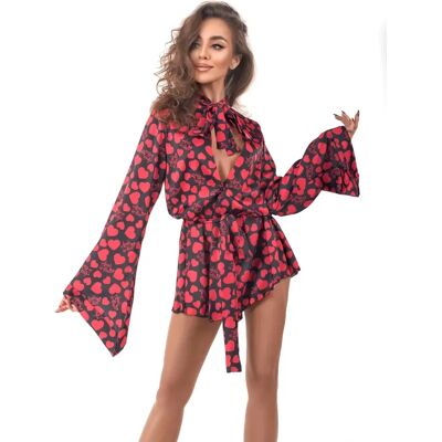 Svůdný župan Morgan Short Robe - Anais černá/červená XXL/XXXL Svůdný župan Morgan Short Robe - Anais černá/červená XXL/XXXL