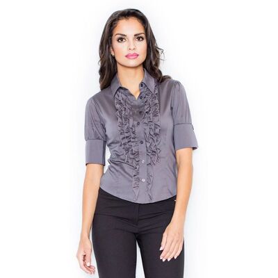 Dámská košile M025 Grey - Figl tmavě šedá 36/S Dámská košile M025 Grey - Figl tmavě šedá 36/S