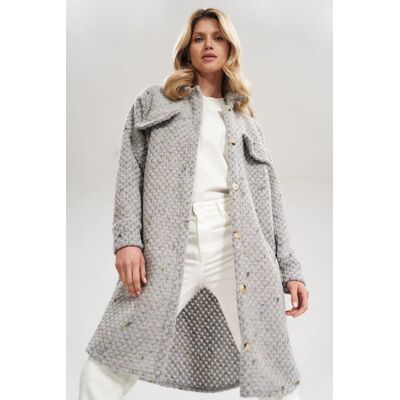 Dámský kabát M808 šedý - Figl S/M Dámský kabát M808 šedý - Figl S/M