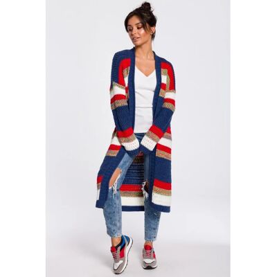 Dámský dlouhá svetr BK036 model 4 Tmavě modro červený - BeWear tm.modrá/červená S/M Dámský dlouhá svetr BK036 model 4 Tmavě modro červený - BeWear tm.modrá/červená S/M