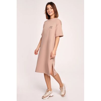 Dámské šaty B194 Mocca - BeWear L Dámské šaty B194 Mocca - BeWear L