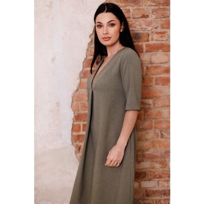 Dámské šaty B280 olivově zelené - BeWear L Dámské šaty B280 olivově zelené - BeWear L
