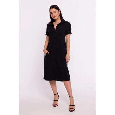 Košilové šaty B282 černé - BeWear S Košilové šaty B282 černé - BeWear S