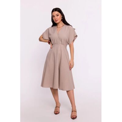 Rozšířené šaty B278 béžové - BeWear L Rozšířené šaty B278 béžové - BeWear L