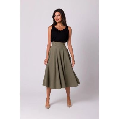 Sukně s vysokým pasem B265 olivová - Stylove S Sukně s vysokým pasem B265 olivová - Stylove S