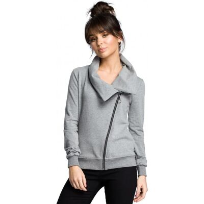 Dámská mikina na zip B071 šedá - BEwear M Dámská mikina na zip B071 šedá - BEwear M