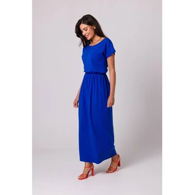 BeWear B264 Maxi šaty s elastickým pasem - královská modř EU XL BeWear B264 Maxi šaty s elastickým pasem - královská modř EU XL