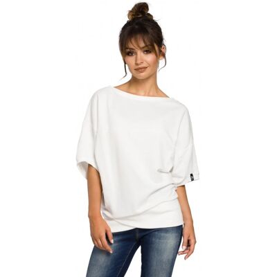 BeWear B048 Halenka nadměrné velikosti se zavinovacími detaily - ecru barva EU 2XL/3XL BeWear B048 Halenka nadměrné velikosti se zavinovacími detaily - ecru barva EU 2XL/3XL