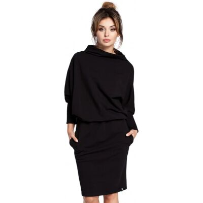 BeWear B032 Šaty s kimonovými rukávy - černé EU L/XL BeWear B032 Šaty s kimonovými rukávy - černé EU L/XL