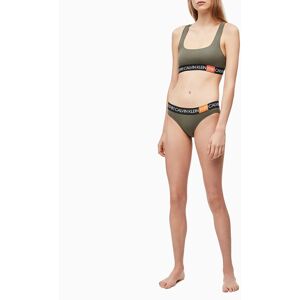 Sportovní podprsenka QF5577E-7GV khaki - Calvin Klein khaki L Sportovní podprsenka QF5577E-7GV khaki - Calvin Klein khaki L