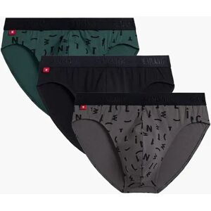 Pánské slipy Atlantic 3MP-161 A'3 S-2XL zeleno-černo-grafitová L Pánské slipy Atlantic 3MP-161 A'3 S-2XL zeleno-černo-grafitová L
