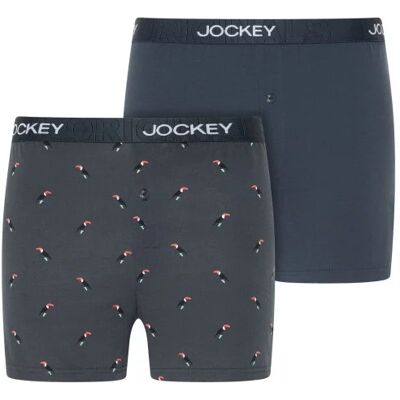 Pánské trenýrky 2Pack 305500 B90 tm. modré s potiskem - Jockey M Pánské trenýrky 2Pack 305500 B90 tm. modré s potiskem - Jockey M