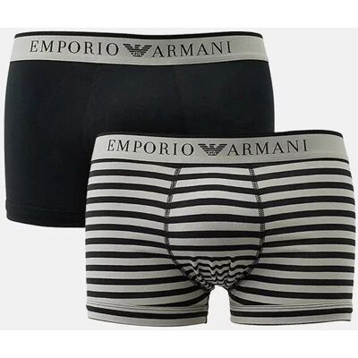 Giorgio Armani Pánské boxerky 2Pack 111210 4R542 černé/proužek - Emporio Armani L Giorgio Armani Pánské boxerky 2Pack 111210 4R542 černé/proužek - Emporio Armani L