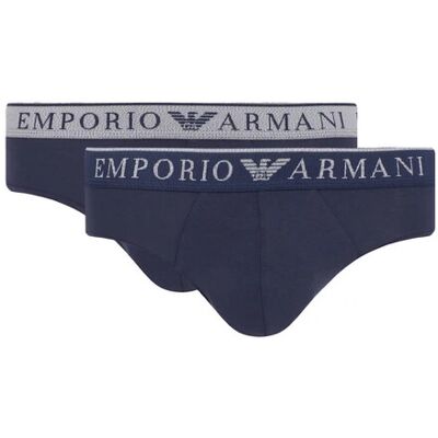 Giorgio Armani Pánské slipy 2Pack 111733 4R720 tm. modré - Emporio Armani L Giorgio Armani Pánské slipy 2Pack 111733 4R720 tm. modré - Emporio Armani L
