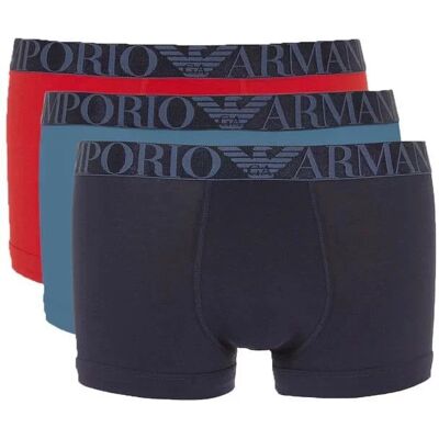 Giorgio Armani Pánské boxerky 3Pack 111357 4R726 modré/červené/tm. modré - Emporio Armani 2XL Giorgio Armani Pánské boxerky 3Pack 111357 4R726 modré/červené/tm. modré - Emporio Armani 2XL