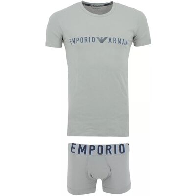 Giorgio Armani Pánský set trička a boxerek 111604 4R516 05543 šedý - Emporio Armani L Giorgio Armani Pánský set trička a boxerek 111604 4R516 05543 šedý - Emporio Armani L