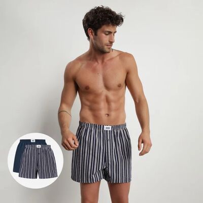 Pánské volné boxerky 2 ks ECOSMART LOOSE BOXER Green BIO / Tmavě modrá s šedou - DIM tmavě modrá se šedou M Pánské volné boxerky 2 ks ECOSMART LOOSE BOXER Green BIO / Tmavě modrá s šedou - DIM tmavě modrá se šedou M