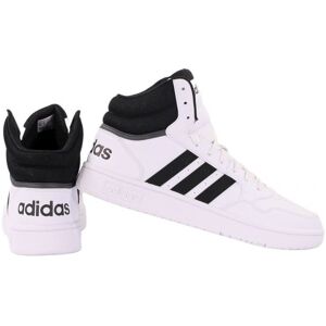 Pánské sportovní boty Hoops 3.0 Mid M GW3019 Bílá s černou - Adidas bílá-černá 44 2/3 Pánské sportovní boty Hoops 3.0 Mid M GW3019 Bílá s černou - Adidas bílá-černá 44 2/3