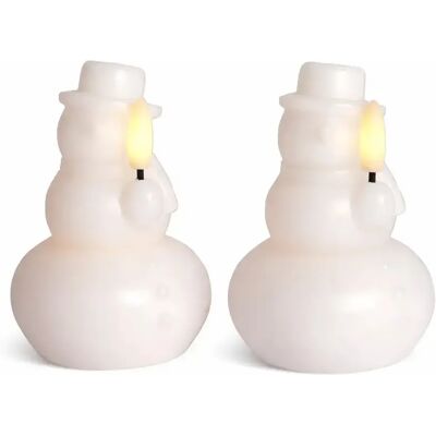 SIRIUS LED svíčka z pravého vosku na baterie, sněhulák, bílý, sada 2 ks, ø 7 × 10 cm, CR2032 SIRIUS LED svíčka z pravého vosku na baterie, sněhulák, bílý, sada 2 ks, ø 7 × 10 cm, CR2032