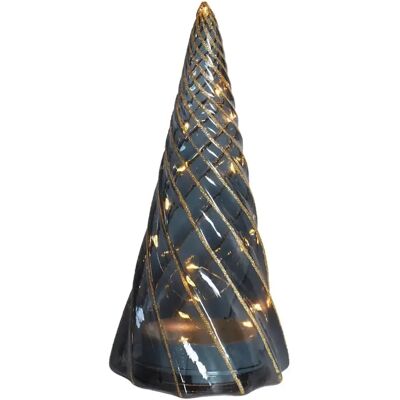 SIRIUS LED svítící stromeček, skleněný, 23,5 × 11,5 cm, černý SIRIUS LED svítící stromeček, skleněný, 23,5 × 11,5 cm, černý