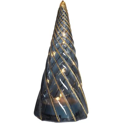 SIRIUS LED svítící stromeček, skleněný, černý, 19 cm SIRIUS LED svítící stromeček, skleněný, černý, 19 cm