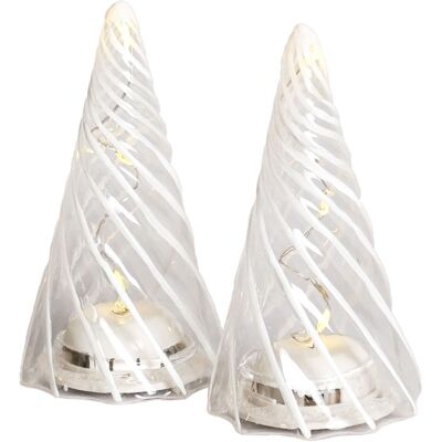 SIRIUS LED světelný stromeček, skleněný, sada 2 kusy, čirý,11 cm SIRIUS LED světelný stromeček, skleněný, sada 2 kusy, čirý,11 cm