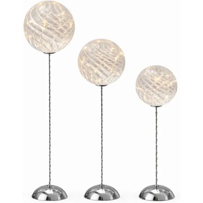 SIRIUS LED svítící koule Trio Mega, výška 41/47/58 cm, čiré sklo, na baterie AA, interiér, balení 3 ks SIRIUS LED svítící koule Trio Mega, výška 41/47/58 cm, čiré sklo, na baterie AA, interiér, balení 3 ks