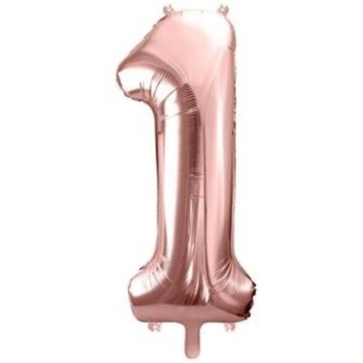Party Deco Foliová číslice - rose gold 1 - 86 cm Party Deco Foliová číslice - rose gold 1 - 86 cm