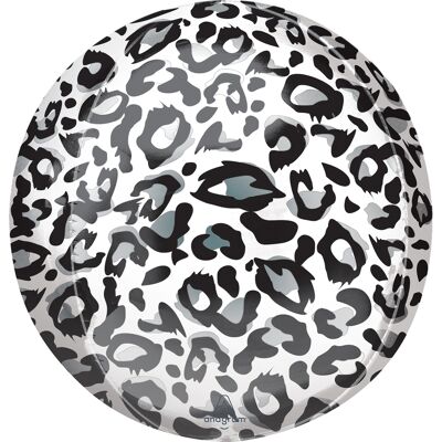Anagram Foliový balonek koule Orbz Leopard - stříbrný 40 cm Anagram Foliový balonek koule Orbz Leopard - stříbrný 40 cm