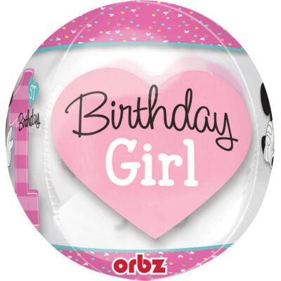 Anagram Foliový balonek koule Orbz Minnie 1st Birthday 40 cm Anagram Foliový balonek koule Orbz Minnie 1st Birthday 40 cm