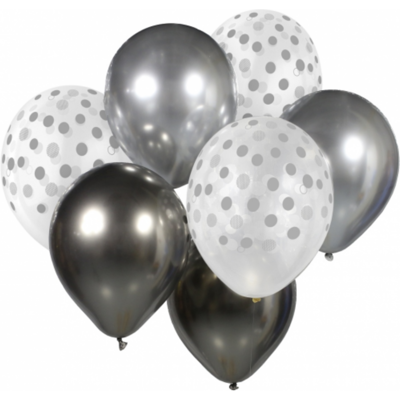 Godan Balonkový buket Chrome Stříbro-Grafitový - 7 ks Godan Balonkový buket Chrome Stříbro-Grafitový - 7 ks