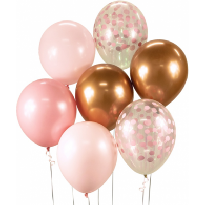 Godan Balonkový buket Chrome Růžovo-měděný - 7 ks Godan Balonkový buket Chrome Růžovo-měděný - 7 ks