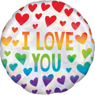 Anagram Foliový balonek srdíčka duhová - I Love you - lesklý 43 cm Anagram Foliový balonek srdíčka duhová - I Love you - lesklý 43 cm