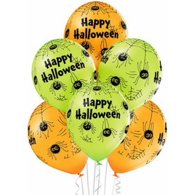 Godan Latexové balonky Happy Halloween - pavouci 30 cm - 6 ks Godan Latexové balonky Happy Halloween - pavouci 30 cm - 6 ks