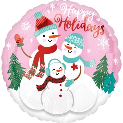 Anagram Foliový balonek vánoční sněhuláci - Happy Holidays 45 cm Anagram Foliový balonek vánoční sněhuláci - Happy Holidays 45 cm