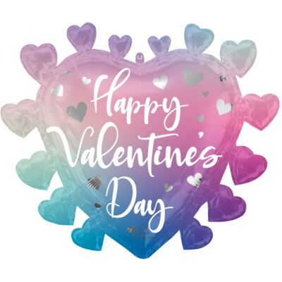 Anagram Foliový balonek srdce tvarované ombre - Happy Valentine's Day 68 x 58 cm Anagram Foliový balonek srdce tvarované ombre - Happy Valentine's Day 68 x 58 cm