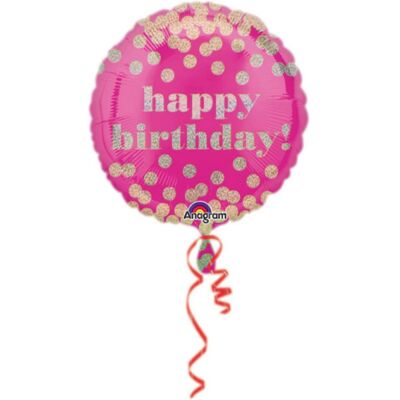 Anagram Foliový balonek - Happy Birthday lesklé puntíky - 43 cm Anagram Foliový balonek - Happy Birthday lesklé puntíky - 43 cm