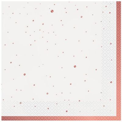 Godan Papírové ubrousky bílé s tečkami rosegold 20 ks - 33 x 33 cm Godan Papírové ubrousky bílé s tečkami rosegold 20 ks - 33 x 33 cm