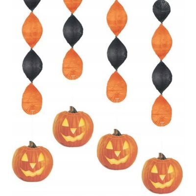 Unique Závěsná Halloweenská dekorace - dýně, 4 ks Unique Závěsná Halloweenská dekorace - dýně, 4 ks