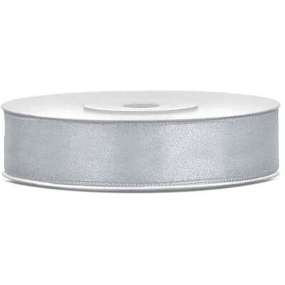 Party Deco Saténová stuha stříbrná 12 mm x 25 m Party Deco Saténová stuha stříbrná 12 mm x 25 m
