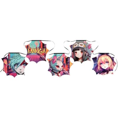 Santex Girlanda Manga – 10 papírových vlaječek s anime motivy, 5 m Santex Girlanda Manga – 10 papírových vlaječek s anime motivy, 5 m