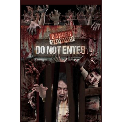 Fiestas Guirca Halloweenská dekorace na dveře se závěsem - Zombie Fiestas Guirca Halloweenská dekorace na dveře se závěsem - Zombie