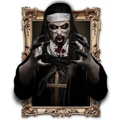 Fiestas Guirca Halloweenská dekorace na zeď - zombie jeptiška Fiestas Guirca Halloweenská dekorace na zeď - zombie jeptiška