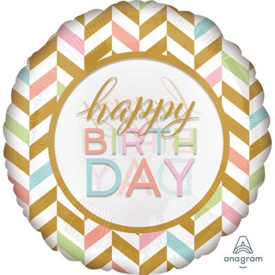 Anagram Foliový balonek Jumbo Pastel Happy Birthday, 71 cm Anagram Foliový balonek Jumbo Pastel Happy Birthday, 71 cm