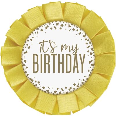 Unique Narozeninový odznak It's My Birthday, zlatý Unique Narozeninový odznak It's My Birthday, zlatý