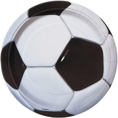 Unique Papírové talíře Fotbal 3D 23 cm – 8 ks Unique Papírové talíře Fotbal 3D 23 cm – 8 ks